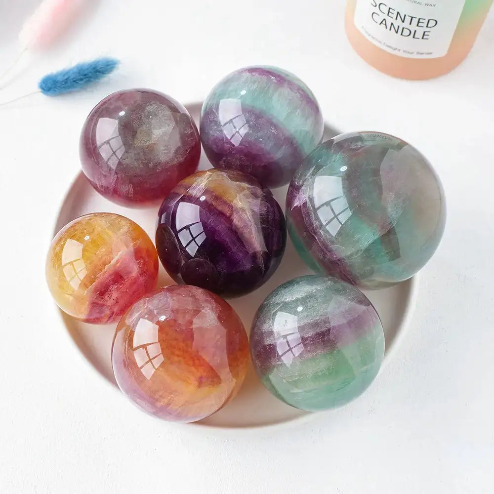Watermelon Fluorite Crystal Sphere-Spheres-Ali-Watermelon Fluorite-55-60mm-Crystal Destiny