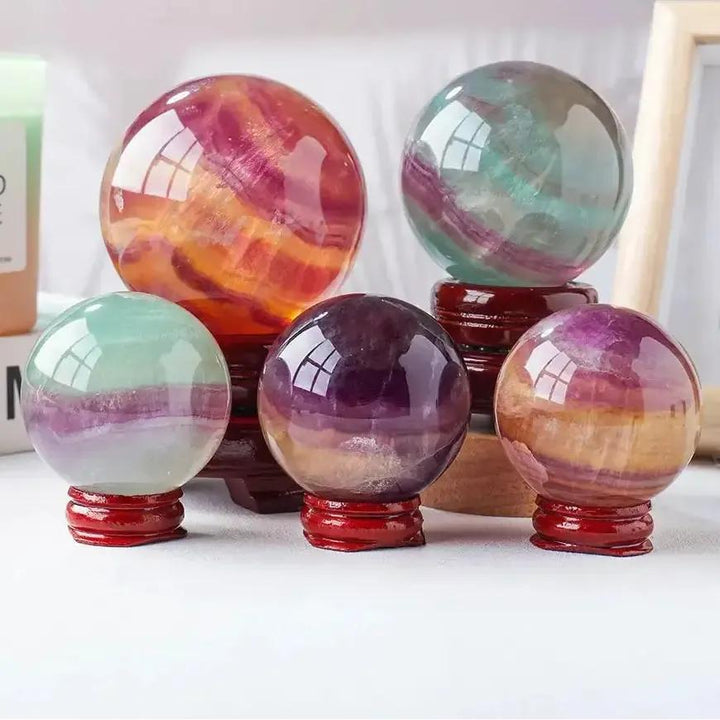 Watermelon Fluorite Crystal Sphere