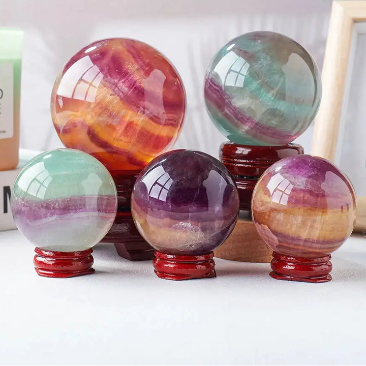 Watermelon Fluorite Crystal Sphere-Spheres-Ali-Watermelon Fluorite-55-60mm-Crystal Destiny