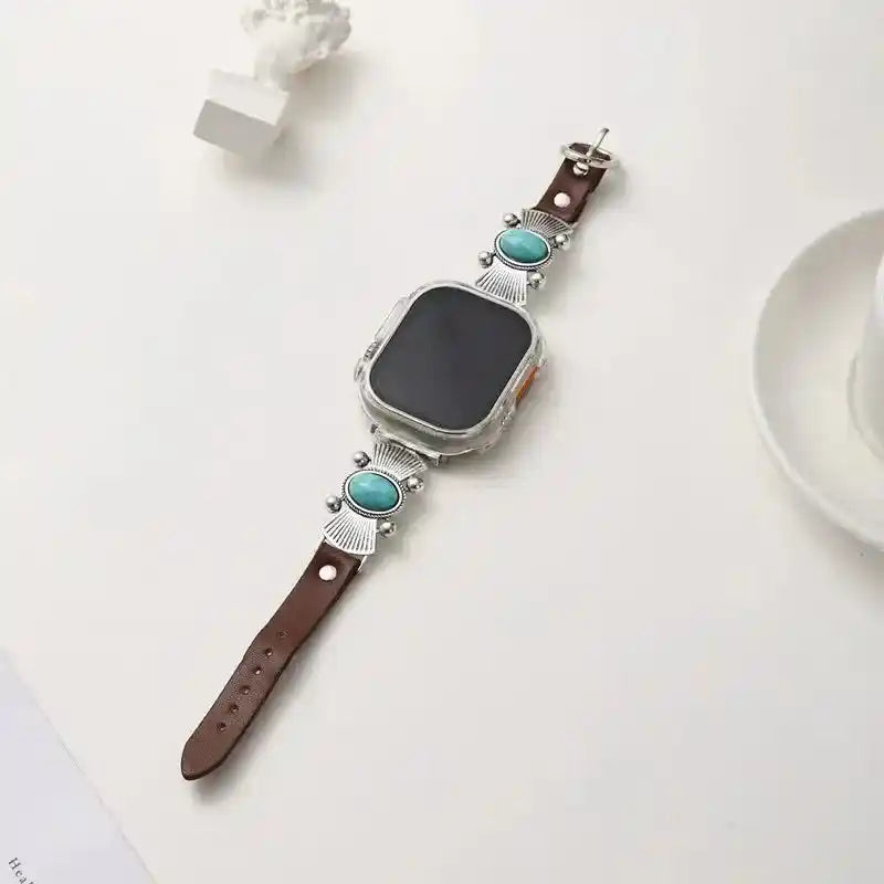Western Style Turquoise Apple Watch Band-Bands-Ali-Vintage 1-38mm 40 41 42(s11)mm-Crystal Destiny