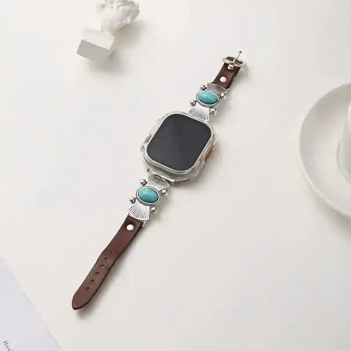 Western Style Turquoise Apple Watch Band-Bands-Ali-Vintage 1-38mm 40 41 42(s11)mm-Crystal Destiny