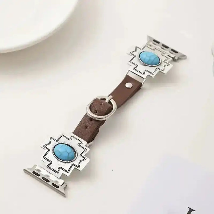 Western Style Turquoise Apple Watch Band-Bands-Ali-Vintage 2-38mm 40 41 42(s11)mm-Crystal Destiny