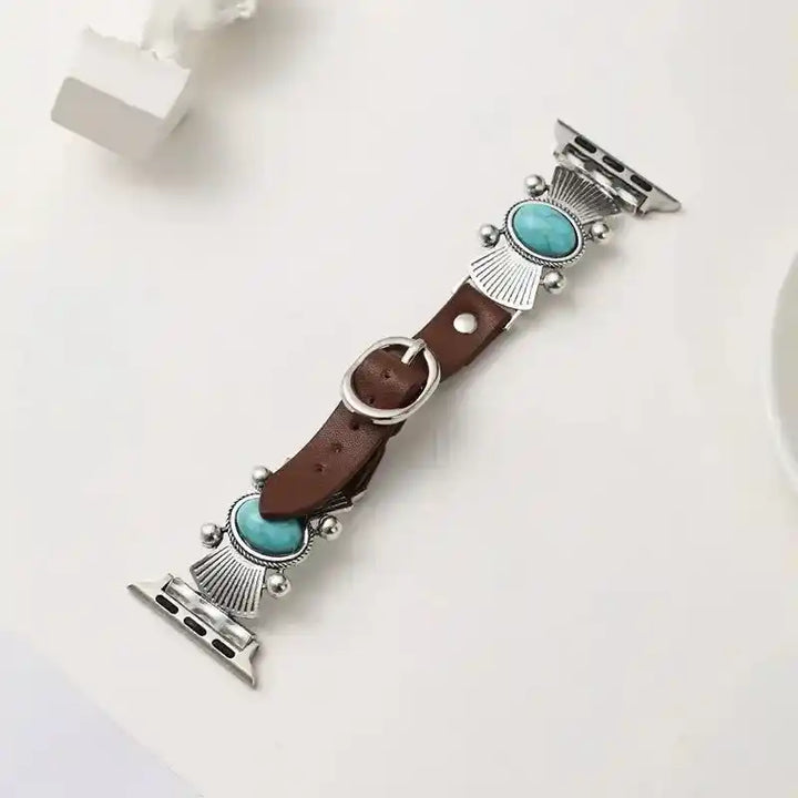 Western Style Turquoise Apple Watch Band-Bands-Ali-Vintage 3-38mm 40 41 42(s11)mm-Crystal Destiny