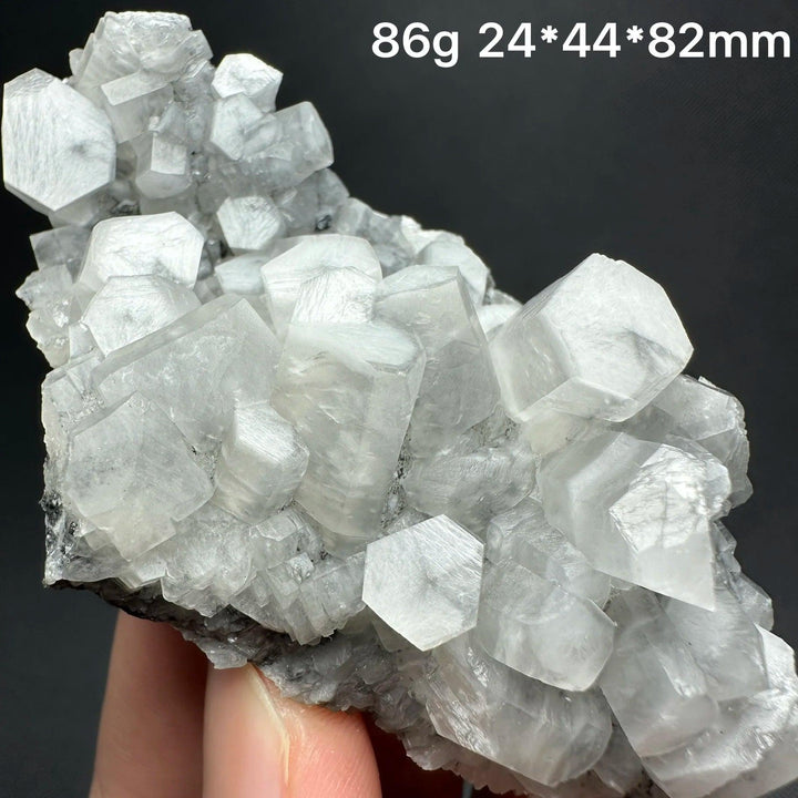 Raw white calcite crystal cluster specimen, a healing reiki stone for home decor.