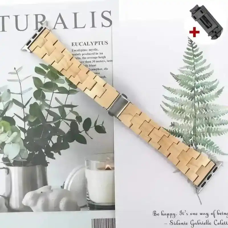 Wooden Apple Watch Band-Bands-Ali-Wood Color-44mm 45mm 49mm-Crystal Destiny
