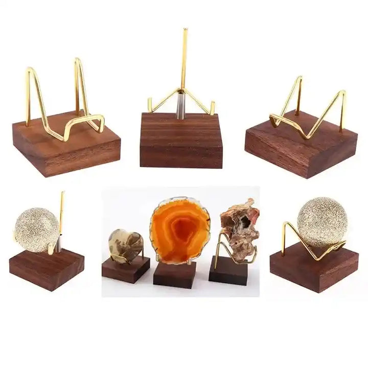 Wooden Base Mineral & Fossil Display Stand-Stands-Ali-3cm Tall-Crystal Destiny