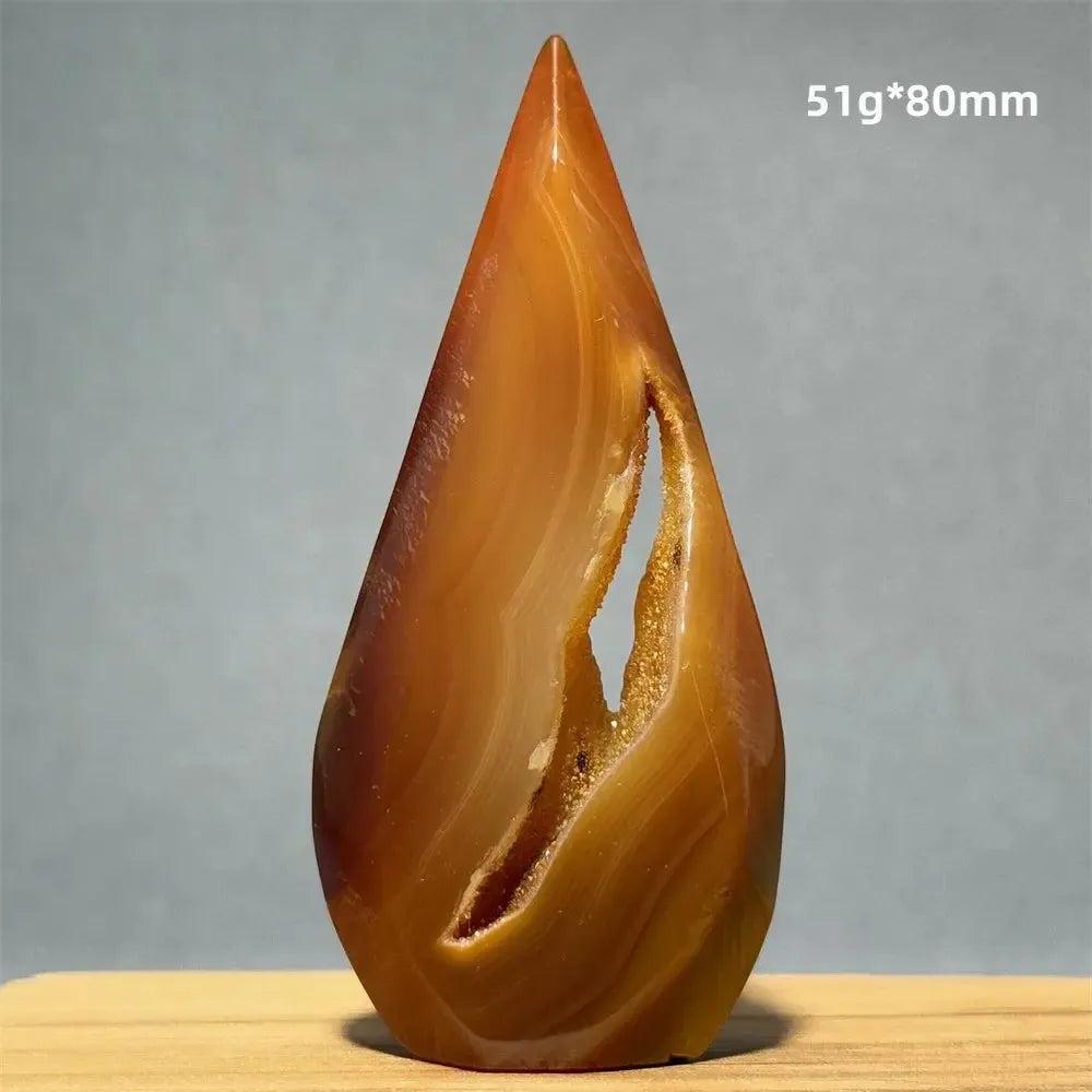 Yellow Agate freeform cave torch by Crystal Destiny, a warm, uplifting natural mineral specimen.