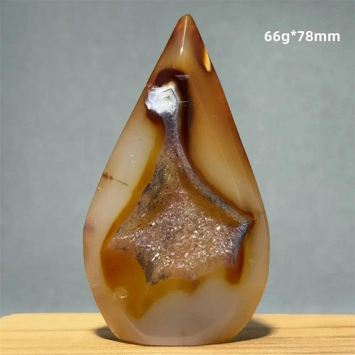 Yellow Agate Freeform Cave Torch from Crystal Destiny, a warming, uplifting natural mineral specimen.