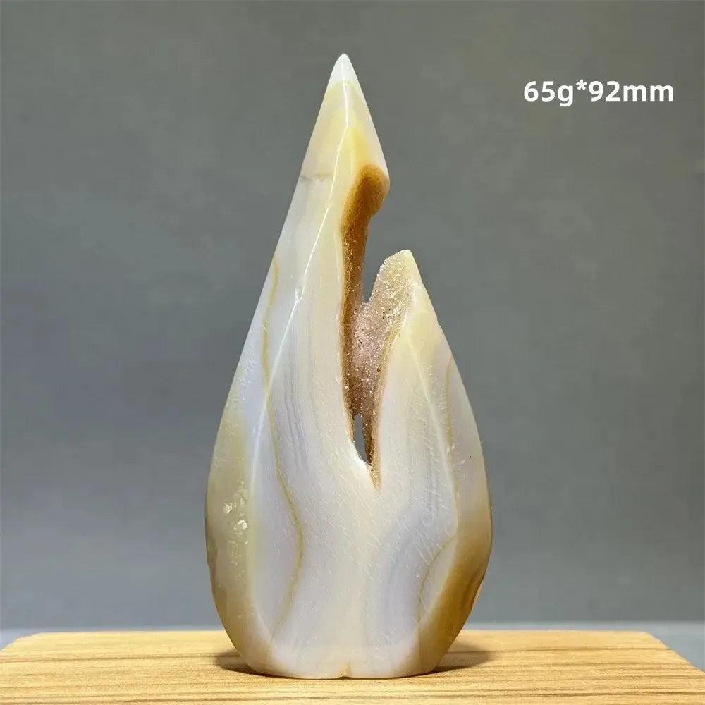 Yellow Agate Freeform Cave Torch from Crystal Destiny, 65g, 92mm. Uplifting solar stone.