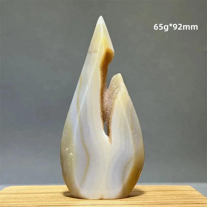 Yellow Agate Freeform Cave Torch from Crystal Destiny, 65g, 92mm. Uplifting solar stone.