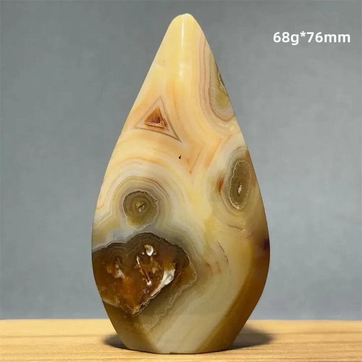 Yellow Agate Freeform Cave Torch from Crystal Destiny, a warm, uplifting natural mineral specimen.