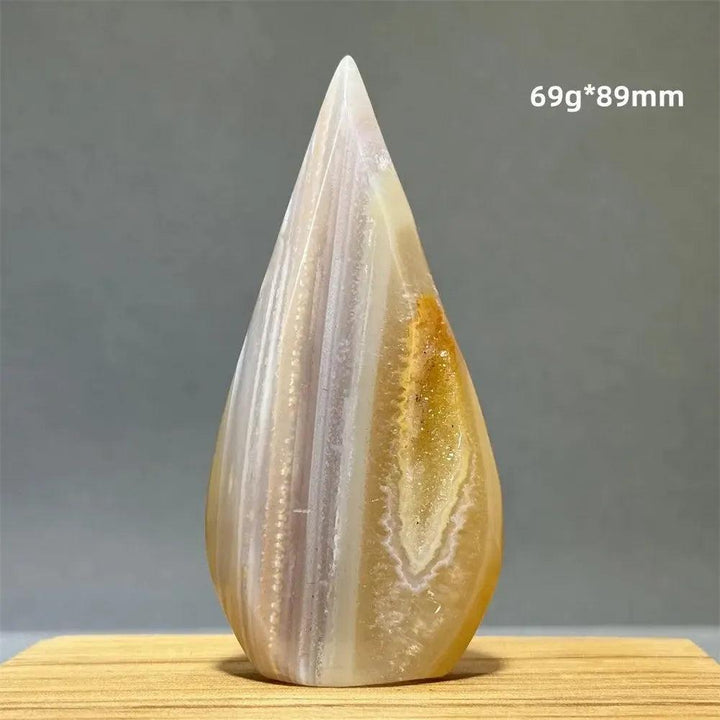 Yellow Agate freeform cave torch by Crystal Destiny, 69g*89mm, with warm, uplifting energy.