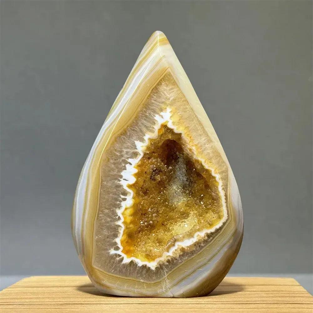 Yellow Agate Freeform Cave Torch from Crystal Destiny, a natural mineral specimen with warm, uplifting energy.