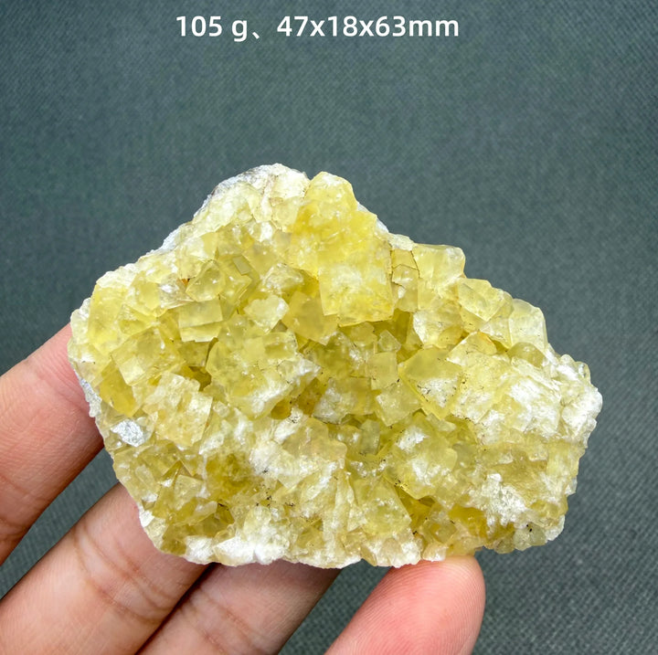 Yellow Fluorite Cubic Crystal Cluster