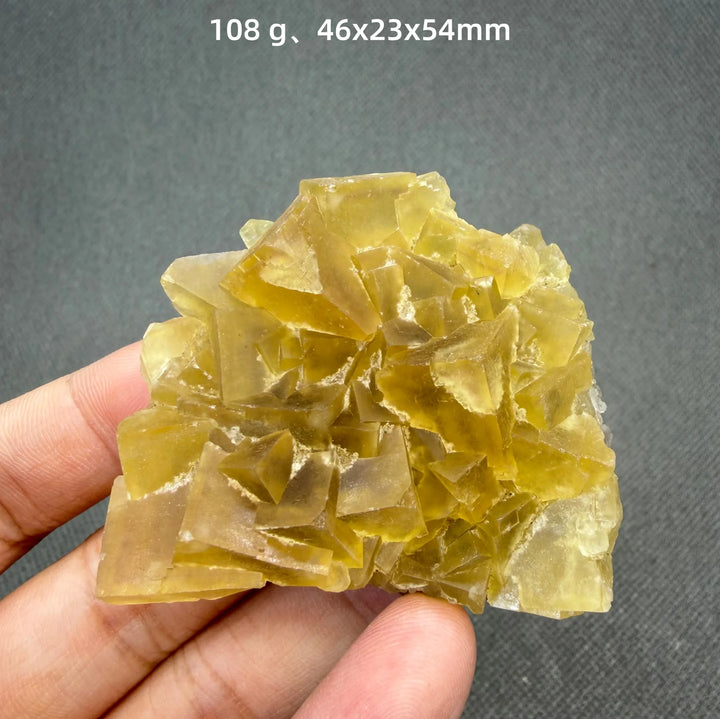 Yellow Fluorite Cubic Crystal Cluster