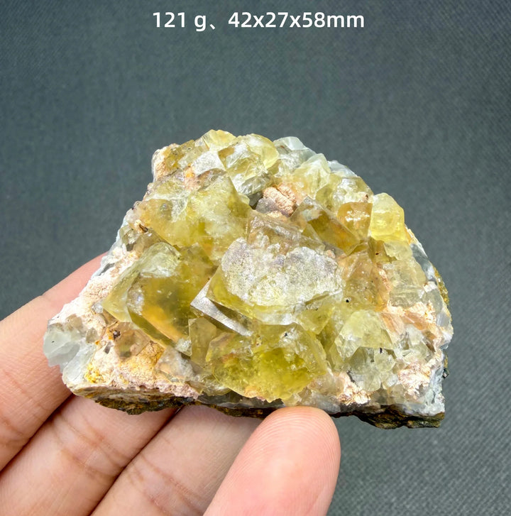 Yellow Fluorite Cubic Crystal Cluster