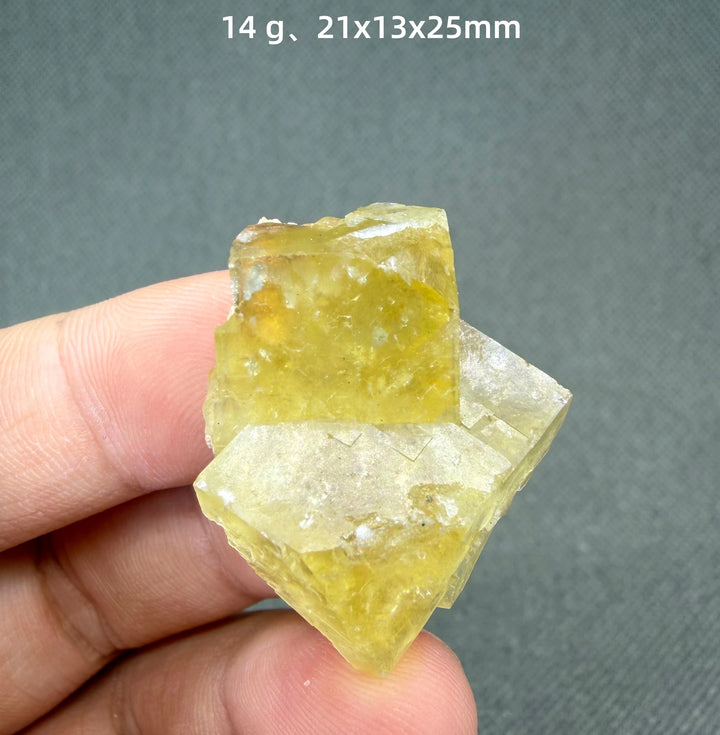 Yellow Fluorite Cubic Crystal Cluster