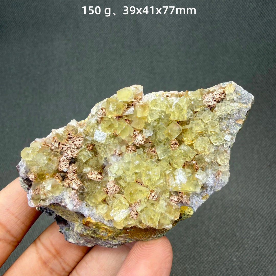 Yellow Fluorite Cubic Crystal Cluster