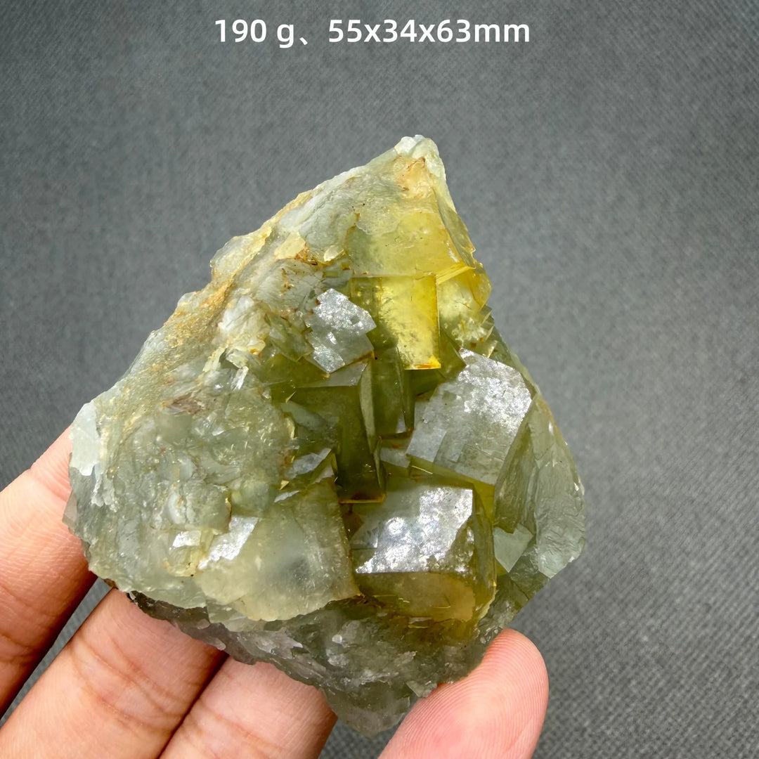 Yellow Fluorite Cubic Crystal Cluster