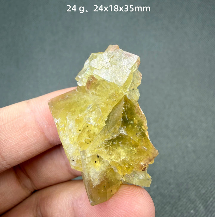Yellow Fluorite Cubic Crystal Cluster