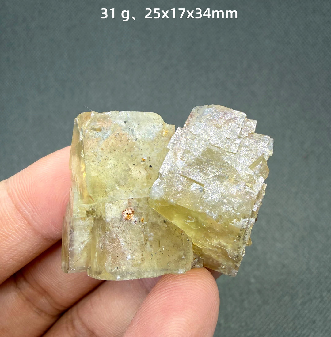 Yellow Fluorite Cubic Crystal Cluster