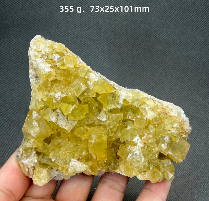 Yellow Fluorite Cubic Crystal Cluster