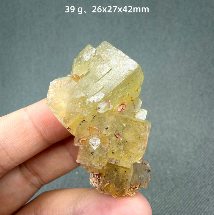 Yellow Fluorite Cubic Crystal Cluster
