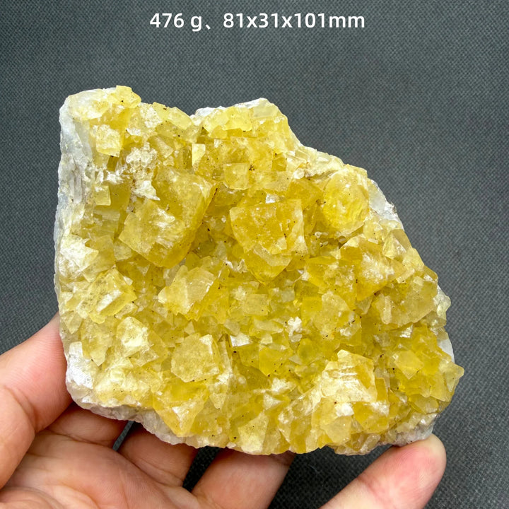 Yellow Fluorite Cubic Crystal Cluster