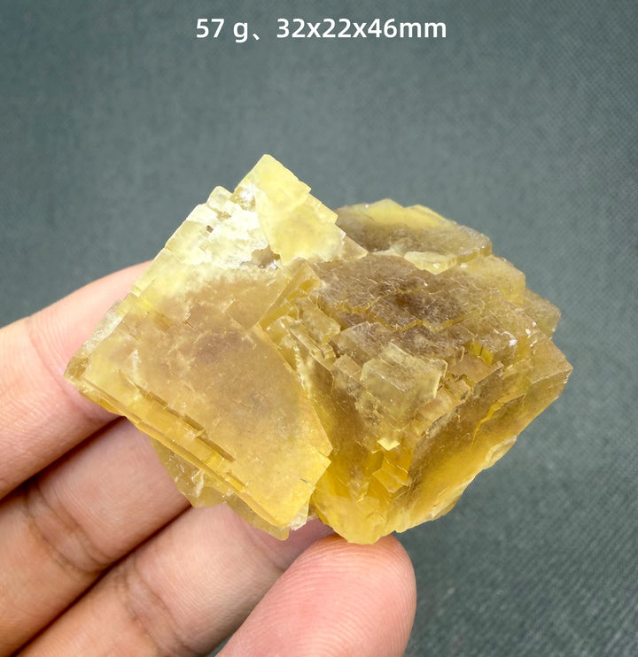Yellow Fluorite Cubic Crystal Cluster