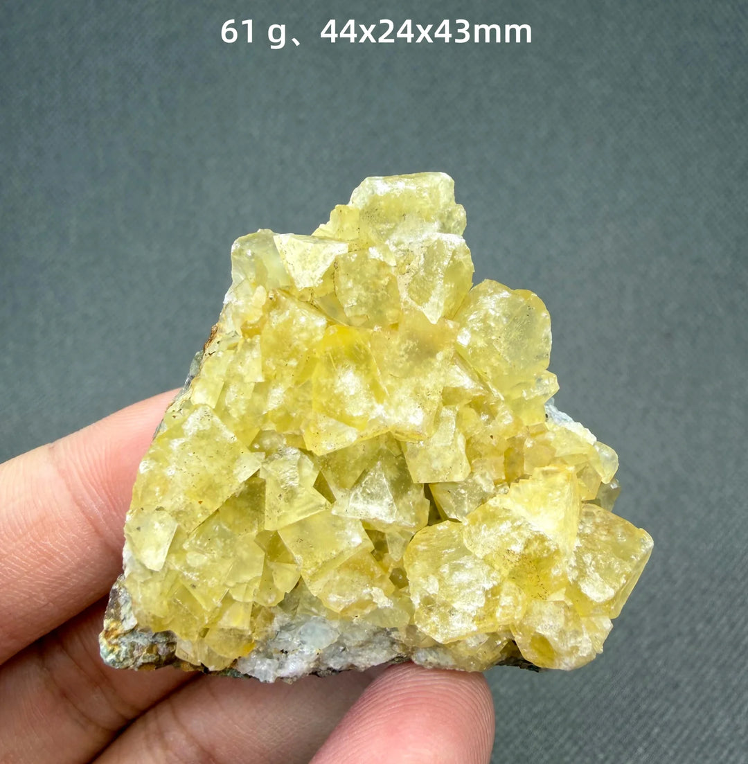 Yellow Fluorite Cubic Crystal Cluster