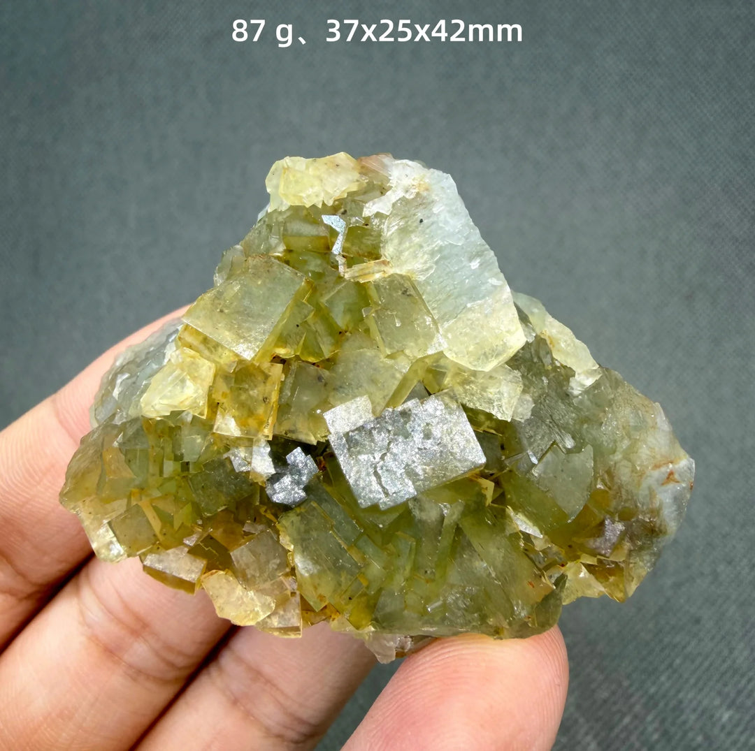 Yellow Fluorite Cubic Crystal Cluster