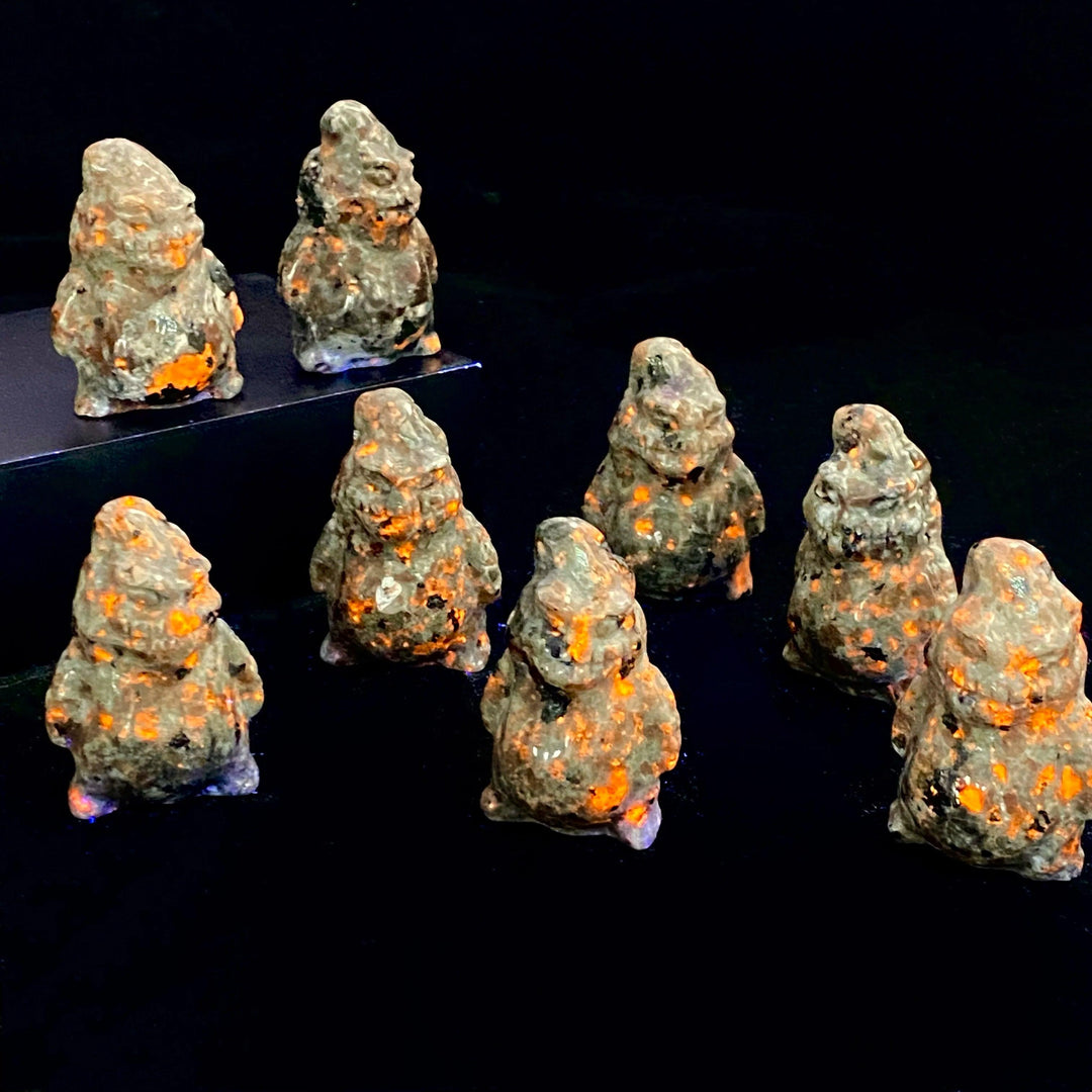 Yooperlite Crystal Carved Ghost Clown Figurine UV Reactive