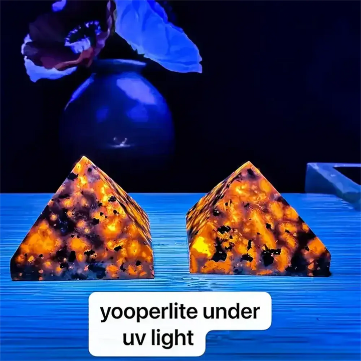 Yooperlite Crystal Pyramid UV Reactive-Pyramids-Ali-34mm-Yooperlite-Crystal Destiny