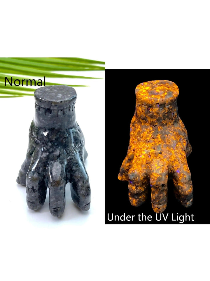 Yooperlite Ghost Hand Carving | UV Fluorescent Crystal