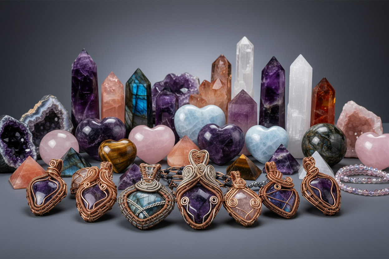 February Hero Image with Raw Crystal Clusters Added