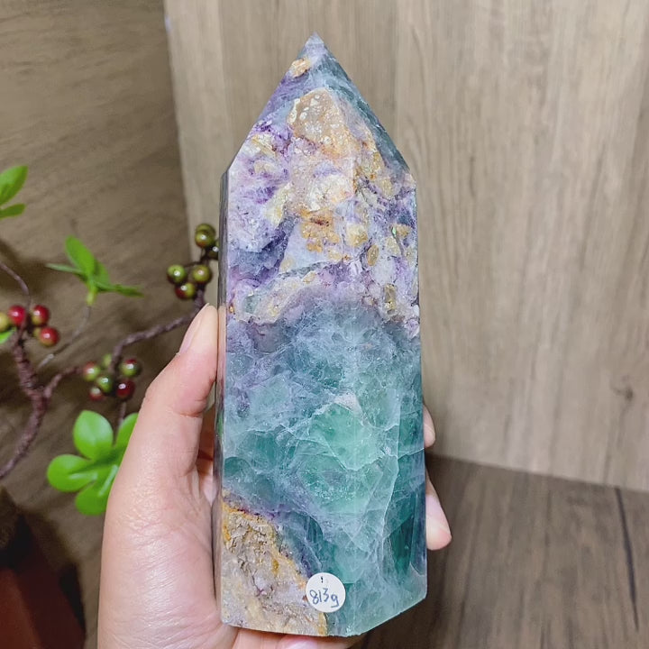 Rainbow Fluorite Crystal  XL Tower